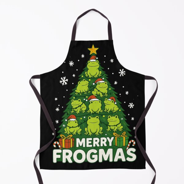 Item preview, Merry Frogmas Funny Frog Christmas Tree Santa Hat Pun designed and sold by haitrieuic96.
