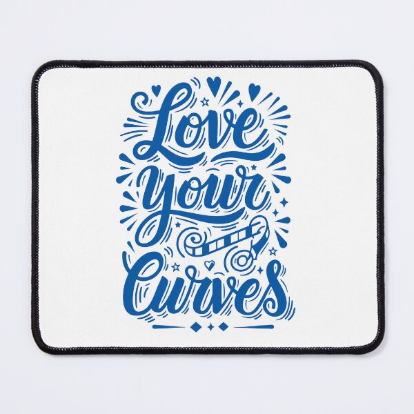 Item preview, Love Your Curves – Body Positivity Hand Lettering Quote Design designed and sold by Fluffy Fabulous.