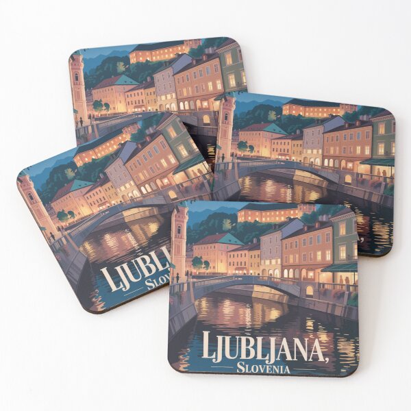 Item preview, Ljubljana by Night – Minimalist City Poster designed and sold by Timeless Design.