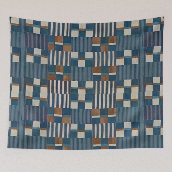 Item preview, Woven Rhythm – Geometry in Indigo and Earth designed and sold by AzizamWorks.