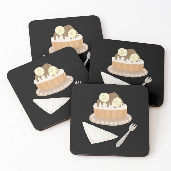 Item preview, Watercolor Banana Chocolate Tart Dessert designed and sold by debyllust.