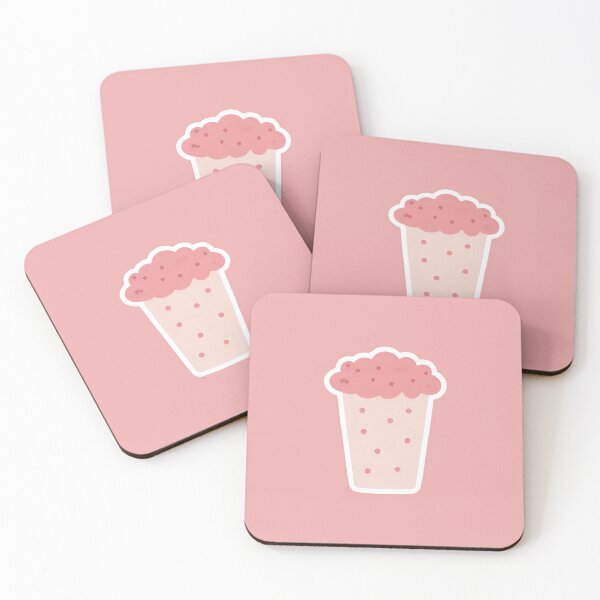 Aperçu de l'œuvre Autocollant rose mignon kawaii anime smoothie milkshake cupcake design créée et vendue par MiloOfficial.