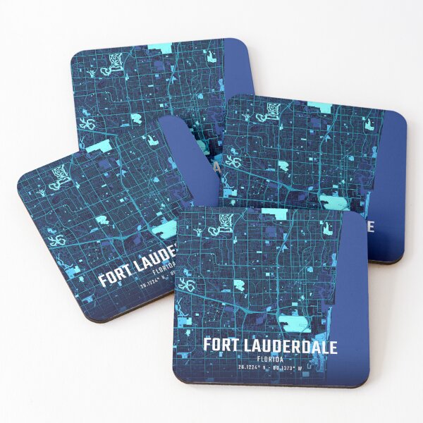 Item preview, Fort Lauderdale Midnight City Map designed and sold by HomeLivingCo.