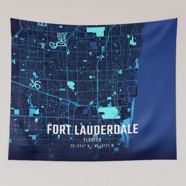 Item preview, Fort Lauderdale Midnight City Map designed and sold by HomeLivingCo.