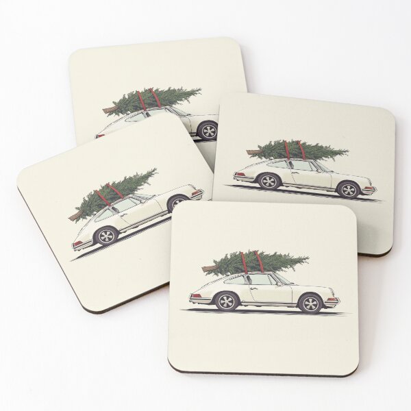 Item preview, Vintage Porsche 911 964 Christmas Tree illustration designed and sold by blackdogshop.