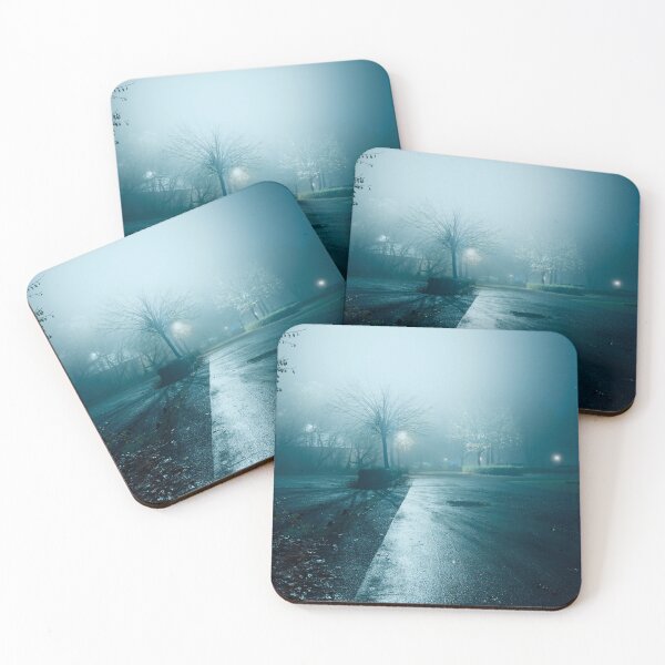 Item preview, Misty Night Street Scene with Dim Streetlights designed and sold by FotoMahieu.