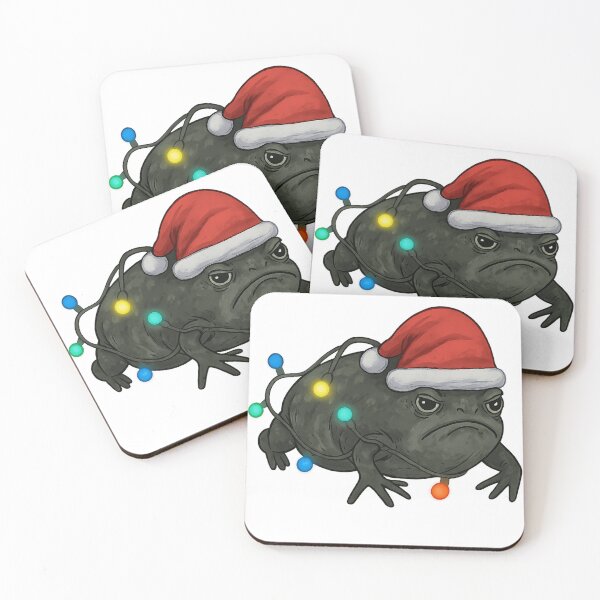 Item preview, Funny Grumpy Frog Christmas Tangled in Lights Sarcastic Santa Hat designed and sold by haitrieuic96.
