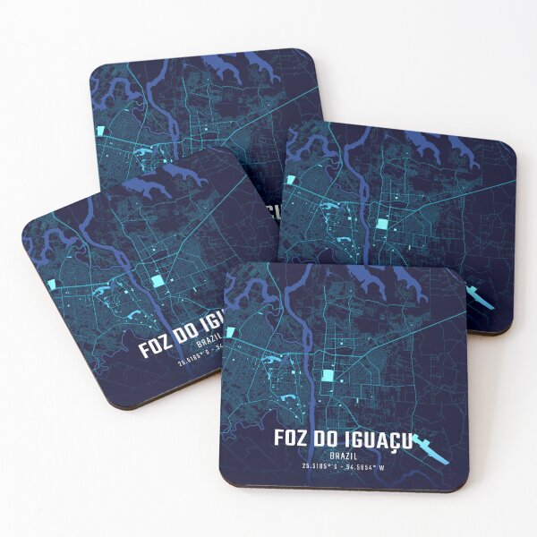 Item preview, Foz do Iguaçu Midnight City Map designed and sold by HomeLivingCo.