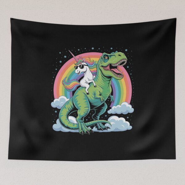 Item preview, Unicorn Rainbow Birthday Party Unicorn Riding Dinosaur designed and sold by MaryoKing.