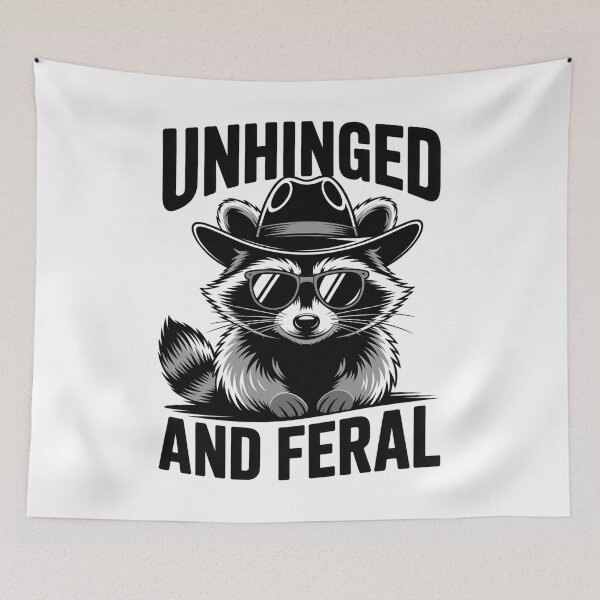 Item preview, Unhinged And Feral Raccoon Cowboy designed and sold by MaryoKing.