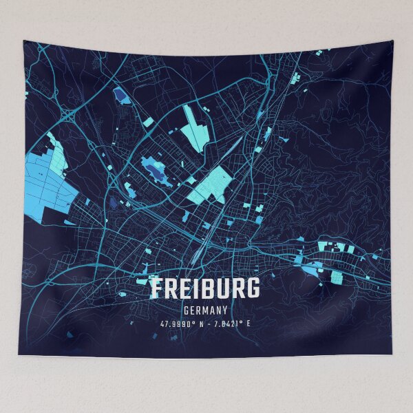 Item preview, Freiburg Midnight City Map designed and sold by HomeLivingCo.