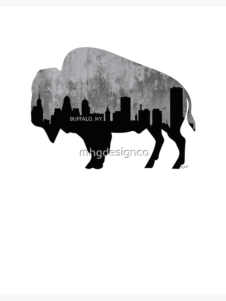 Disover Buffalo, New York Skyline, Cement Premium Matte Vertical Poster