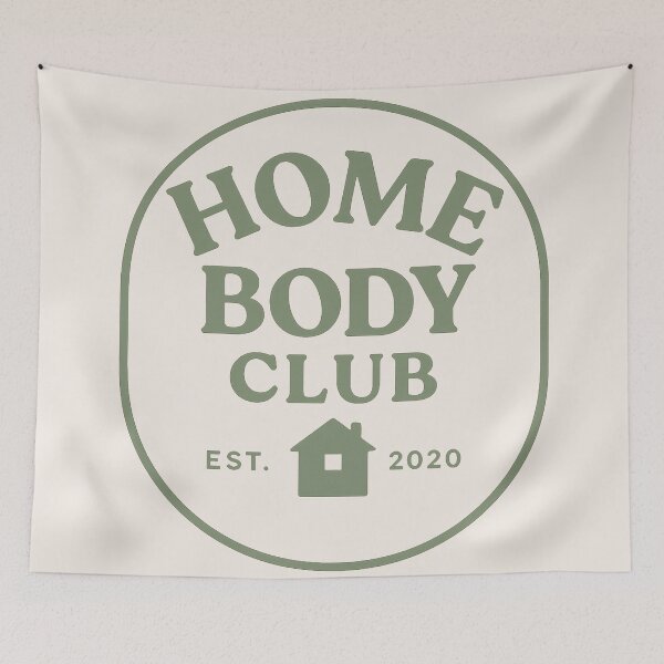 Item preview, Homebody Club – Cozy Badge Design designed and sold by Ombrya.