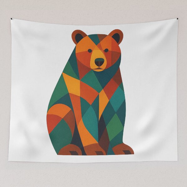 Item preview, geometric cute bear  designed and sold by Ach&Koor.