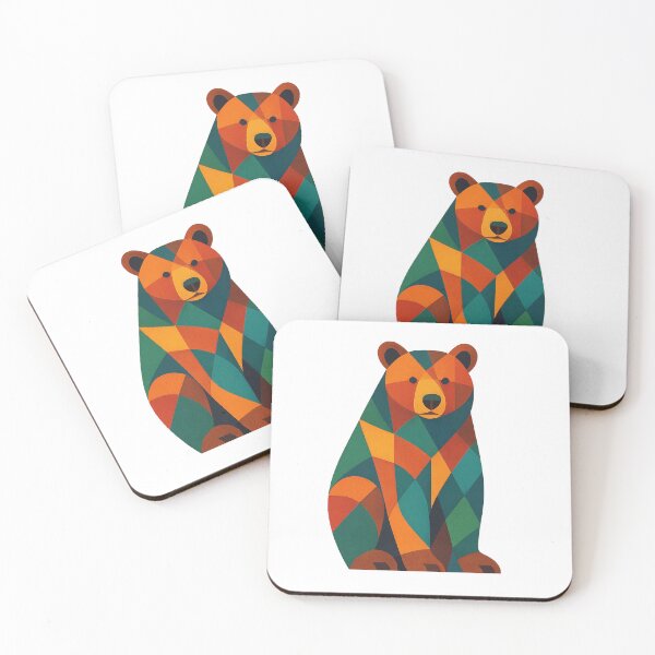 Item preview, geometric cute bear  designed and sold by Ach&Koor.