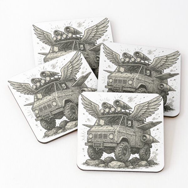 Item preview, Winged Off-Road Van – Fantasy Adventure Vehicle Illustration designed and sold by InkSplash77.