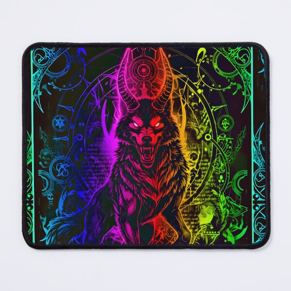 Item preview, Psychedelic Wolf Tarot – Halloween Party Occult Rainbow Flames designed and sold by Neer arts.