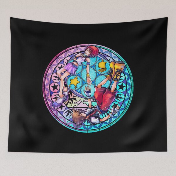 Item preview, Sora and Kairi Stained Glass Kingdom Hearts Active  designed and sold by BerthasBrisen.