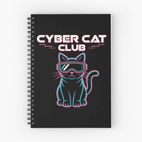 Item preview, Black Cat Wearing Glowing Cyber Goggles (Pink and Blue Neon) designed and sold by SplashTastic.