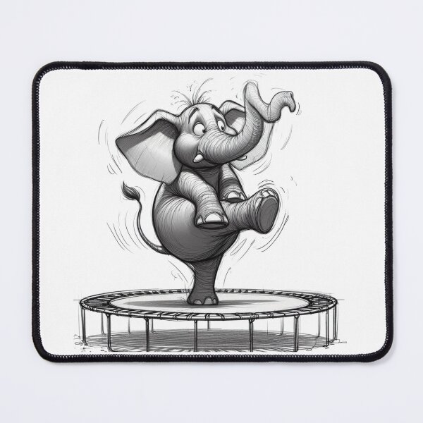Item preview, Whimsical Elephant on a Trampoline – Cute Animal Art Design designed and sold by JonelCrafts.
