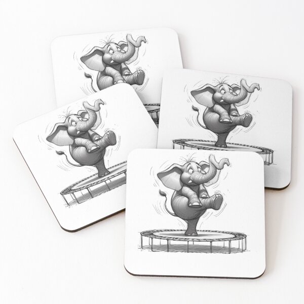 Item preview, Whimsical Elephant on a Trampoline – Cute Animal Art Design designed and sold by JonelCrafts.
