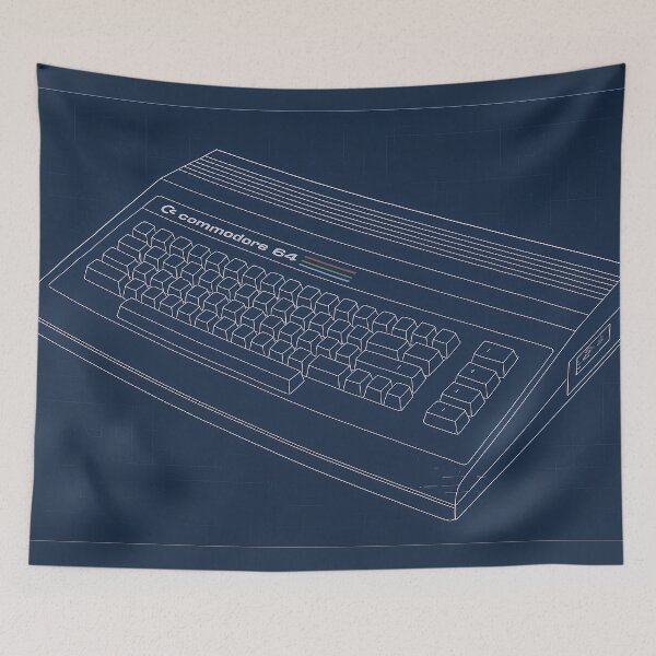 Item preview, Commodore C64 Computer Blueprint Retro Design designed and sold by Retr0Tshirts.
