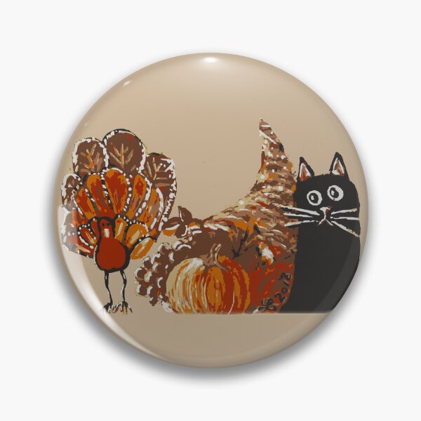 Item preview, Thanksgiving Turkey Cornucopia Cat  designed and sold by MLanestudio.