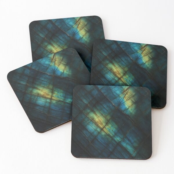 Item preview, Blue Green Labradorite Gemstone Texture – Iridescent Crystal Surface with Golden Highlight designed and sold by SurfaceCraft Studio.