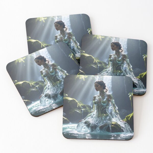 Item preview, "Spirit of the Waters — The Waterfall Nymph" designed and sold by Schoenenwald - Illustrations Uniques et Originales.