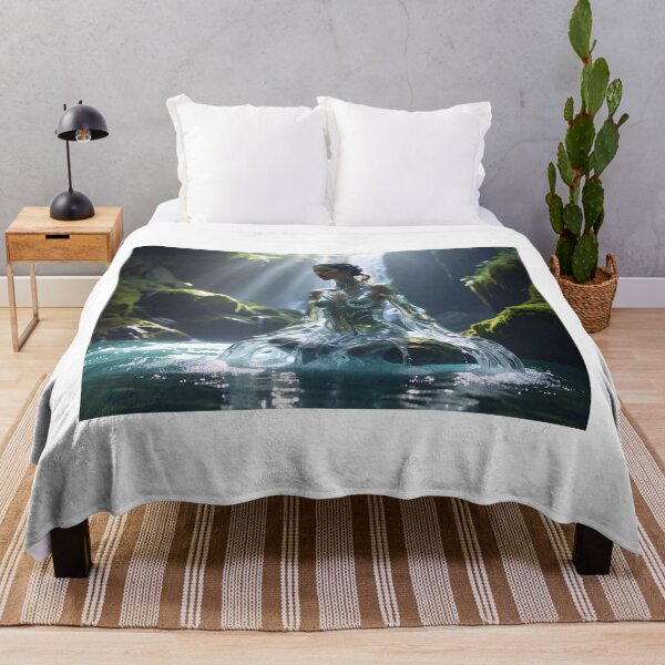 Item preview, "Spirit of the Waters — The Waterfall Nymph" designed and sold by Schoenenwald - Illustrations Uniques et Originales.