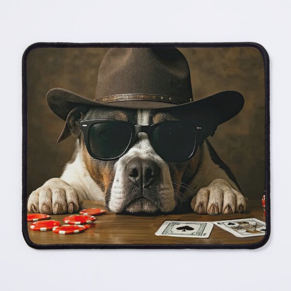 Artikelvorschau, Hund spielt Blackjack Poker Face Spielkarten entworfen und verkauft von Stephanie Laird.