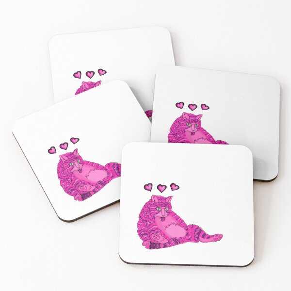 Item preview, For the Love of Chonk: Belly-Licking Fuchsia & Plum Tabby Cat  designed and sold by EMJeanmougin.
