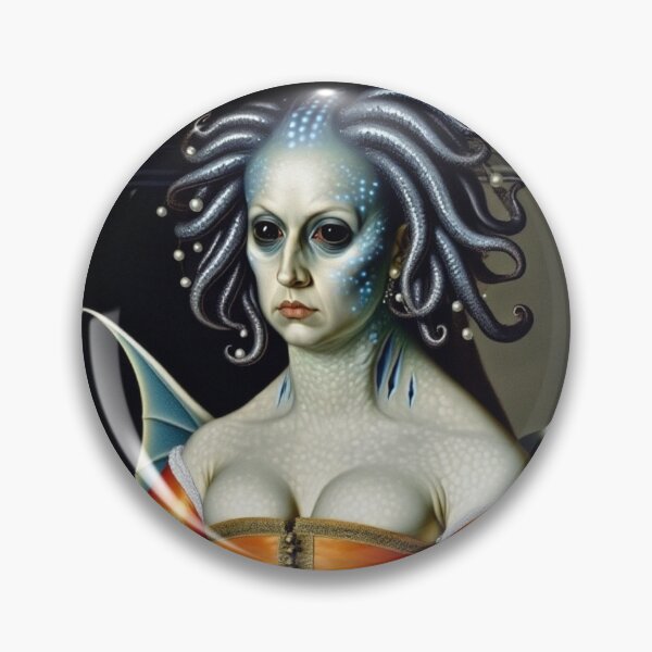 Item preview,  Lady deep one a Creepy Lovecraftian citizen of Innsmouth portrait art designed and sold by Vintage Designs +.