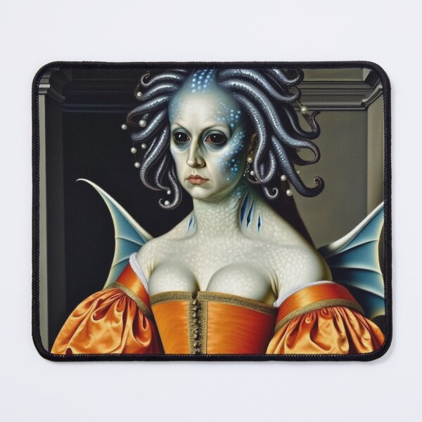 Item preview,  Lady deep one a Creepy Lovecraftian citizen of Innsmouth portrait art designed and sold by Vintage Designs +.