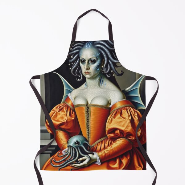 Item preview, Lady deep one a Creepy Lovecraftian citizen of Innsmouth portrait art designed and sold by Vintage Designs +.