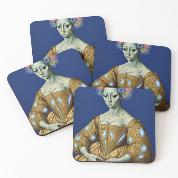 Item preview, Lady deep one a Creepy Lovecraftian citizen of Innsmouth portrait art designed and sold by Vintage Designs +.