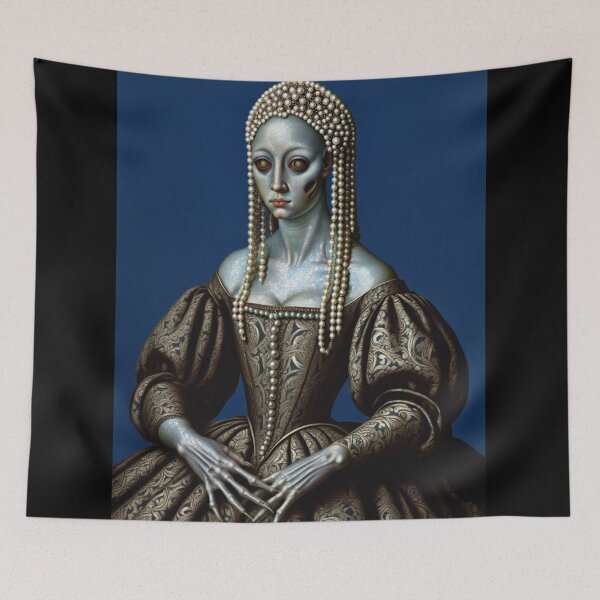 Item preview,  Lady deep one a Creepy Lovecraftian citizen of Innsmouth portrait art designed and sold by Vintage Designs +.
