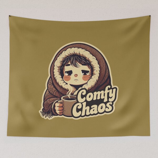 Item preview, Comfy Chaos Cozy Retro Tee designed and sold by EcoArtTees.