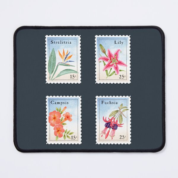Item preview, Vintage Botanical Postage Stamps in Watercolor (Set 2) designed and sold by andrebalest.art.