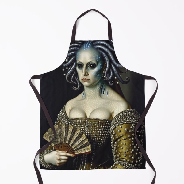 Item preview, Lady deep one a Creepy Lovecraftian citizen of Innsmouth portrait art designed and sold by Vintage Designs +.