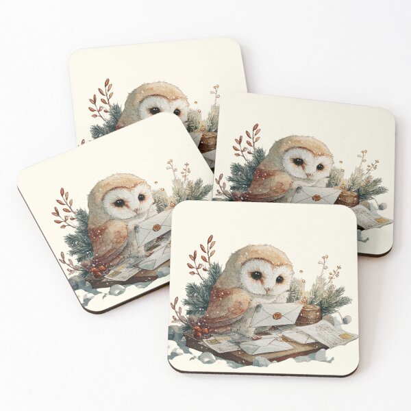 Item preview, Cozy Winter Woodland Animals • Owl Art designed and sold by Eagle Falls Animal Creations.