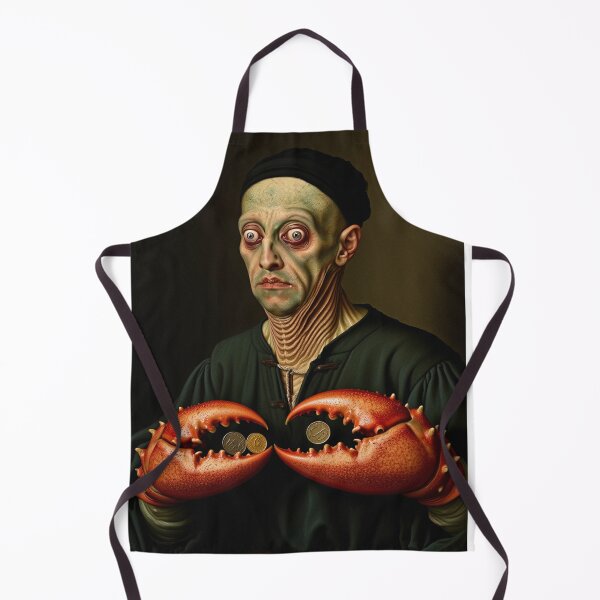 Item preview, Lobster Larry a Creepy Lovecraftian citizen of Innsmouth portrait art designed and sold by Vintage Designs +.