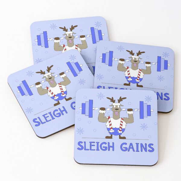 Item preview, Sleigh Gains Weightlifting Reindeer | Funny Gym Christmas Pun & Fitness Holiday designed and sold by Taanva.