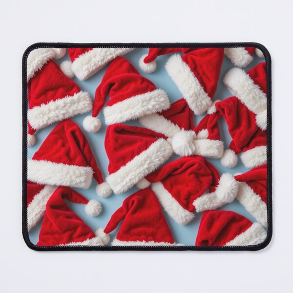Item preview, Festive Red Santa Hats Overlapping in a Vibrant Christmas Pattern designed and sold by PixelVibe782.