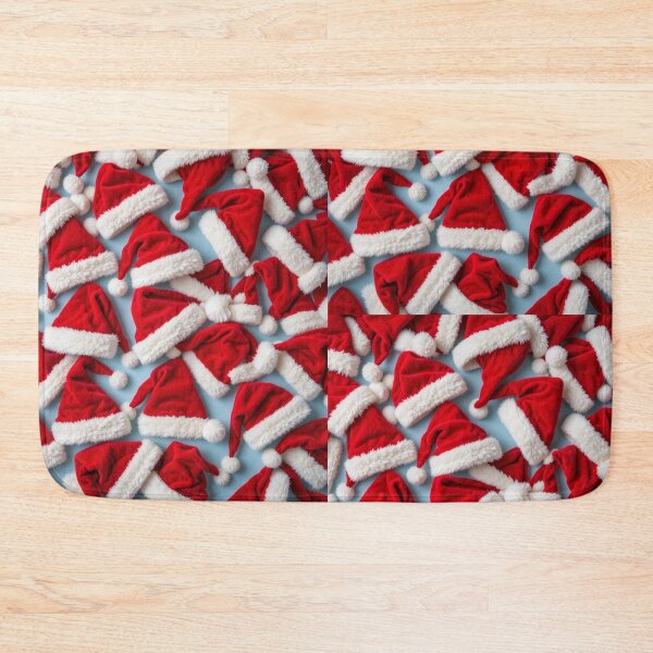 Item preview, Festive Red Santa Hats Overlapping in a Vibrant Christmas Pattern designed and sold by PixelVibe782.