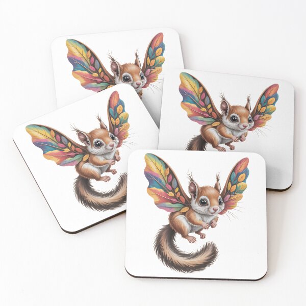 Item preview, Cute Squirrel with Colorful Autumn Leaf Wings designed and sold by RudArtAI.
