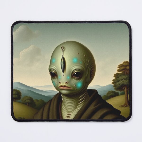 Item preview, Fish Face Charles a Creepy Lovecraftian citizen of Innsmouth portrait art designed and sold by Vintage Designs +.