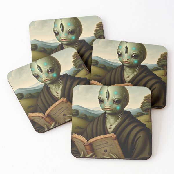 Item preview, Fish Face Charles a Creepy Lovecraftian citizen of Innsmouth portrait art designed and sold by Vintage Designs +.