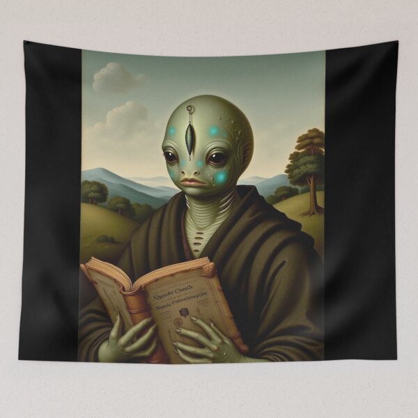 Item preview, Fish Face Charles a Creepy Lovecraftian citizen of Innsmouth portrait art designed and sold by Vintage Designs +.