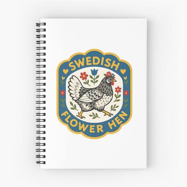 Item preview, Swedish Flower Hen – Nordic Heritage Chicken Breed Tribute – Scandinavian Folk Art by heidiannemorris © designed and sold by FOLK ART FUSION.